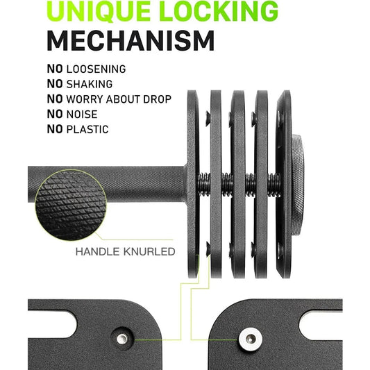 Adjustable Dumbbell Set, 10-80lb, 5lb Increments, Quick-Lock Square Weight Dumbbells for Home Gym Fitness (80lb×2) Anti Spier