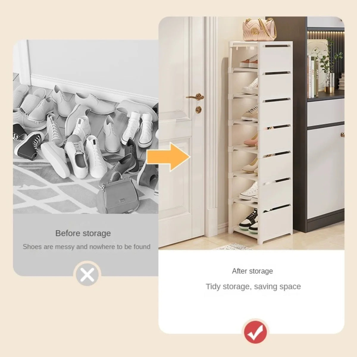 Multi-Layer Stackable Shoe Cabinet Shoes Storage Rack foldable free combination shoe rack For Entry Wall Corner Shoes Shelf Anti Spier