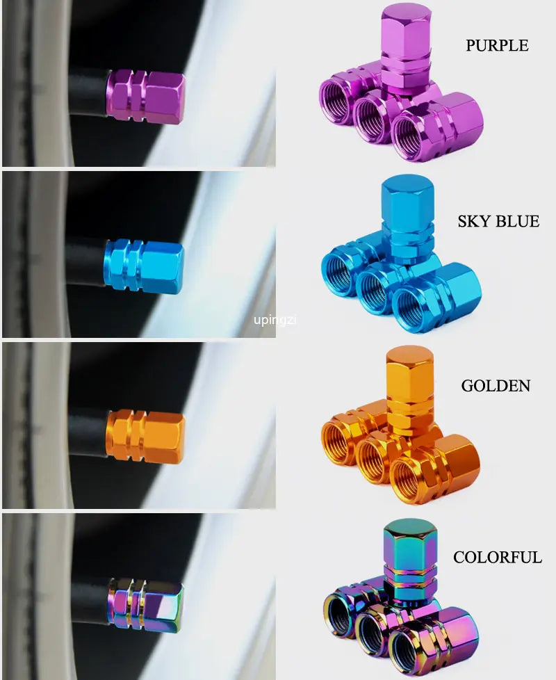 Aluminum Alloy Car Wheel Tire Valve Caps Anti Spier
