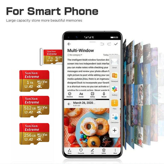 Original SD Card 2TB Large Capacity Memory Card 1TB Micro Mini TF Card 64GB High Speed Flash Card 32GB For PC/Desktop/Mac/Camera Anti Spier