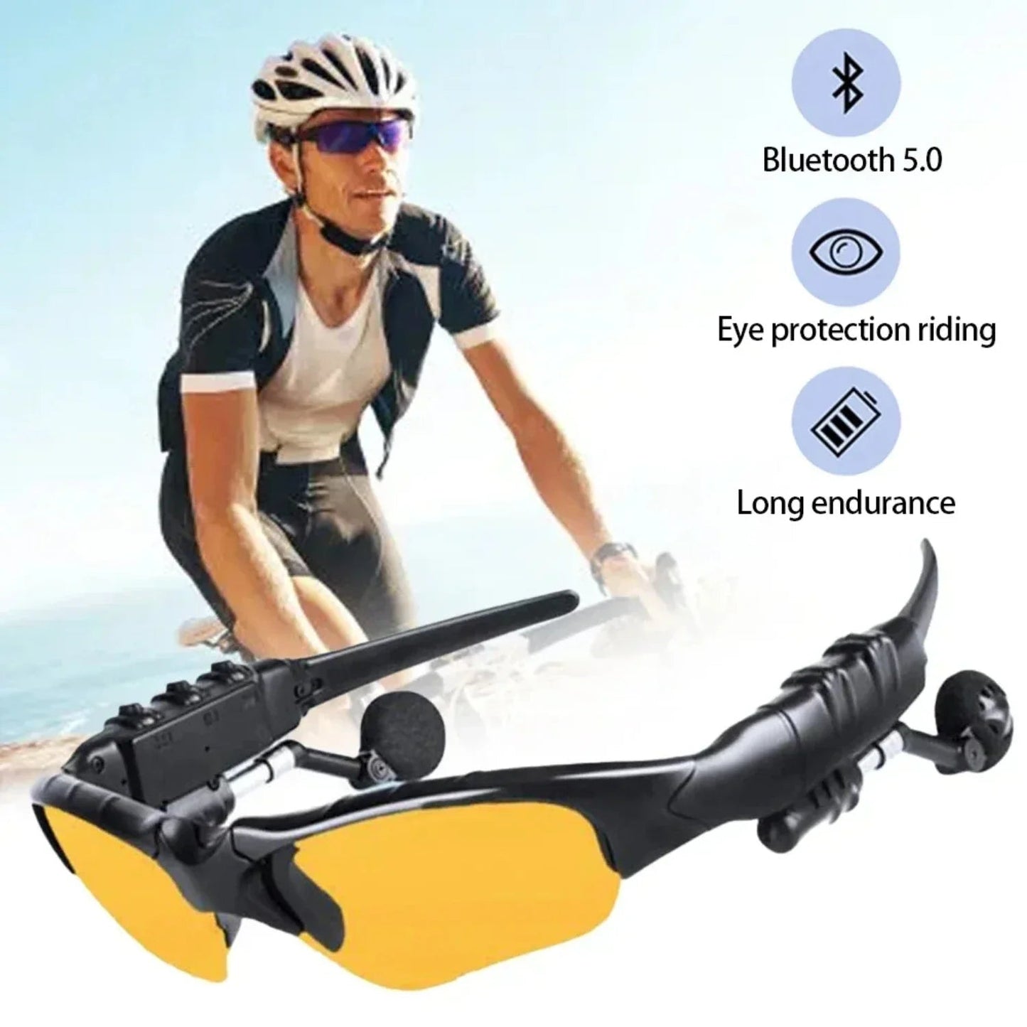 New Smart Bluetooth 5.0 Audio Polarized Sun Glasses Surround Sound Headphones Listen To Music Call Cycling Sunglasses Men Women Anti Spier