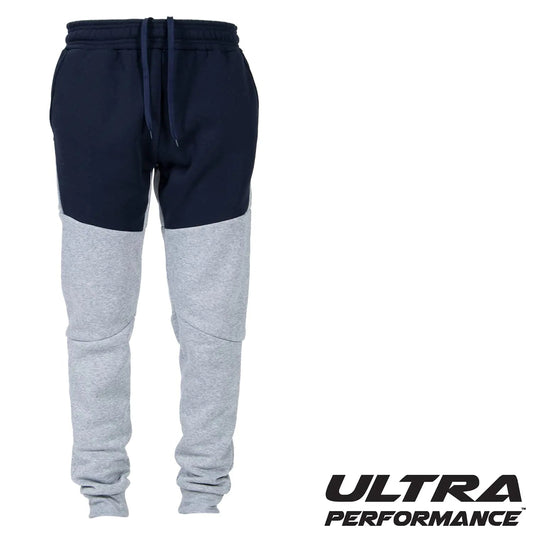 Ultra Performance 3 Pack Fleece Active Tech Joggers for Men, Mens Sweatpants with Zipper Pockets 3X Color Block Navy / Color Block Black / Color Block Charcoal Anti Spier