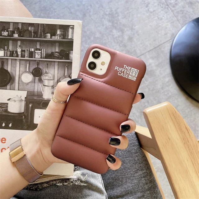 Fashion Brand Down Jacket Phone Case For iPhone Anti Spier