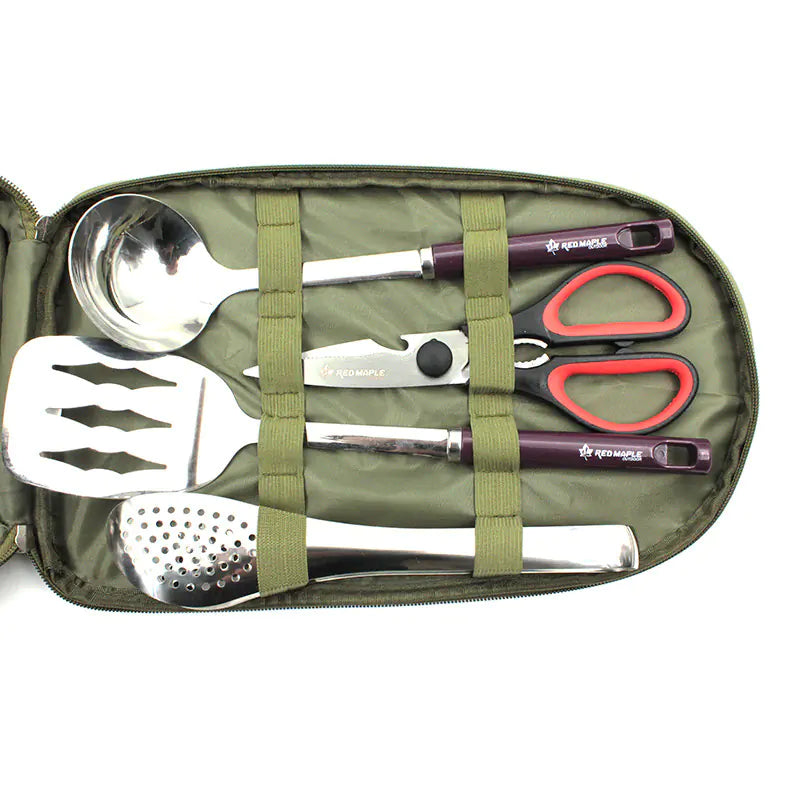 Outdoor Camping Cookware Set with BBQ Tools Anti Spier