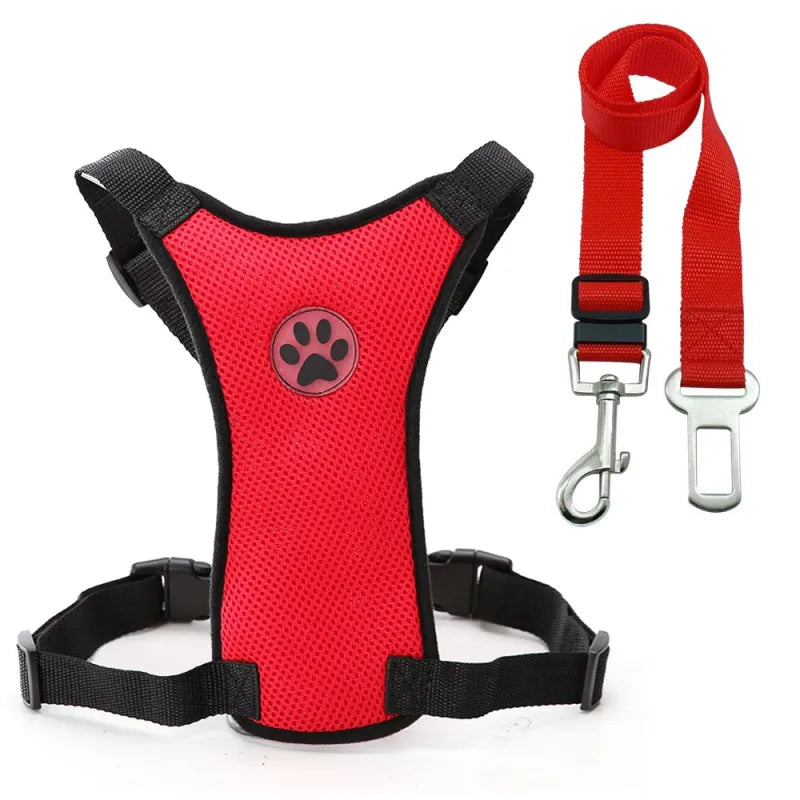 Dog supplies Breathable mesh chest straps Pet car safety chest back Anti Spier