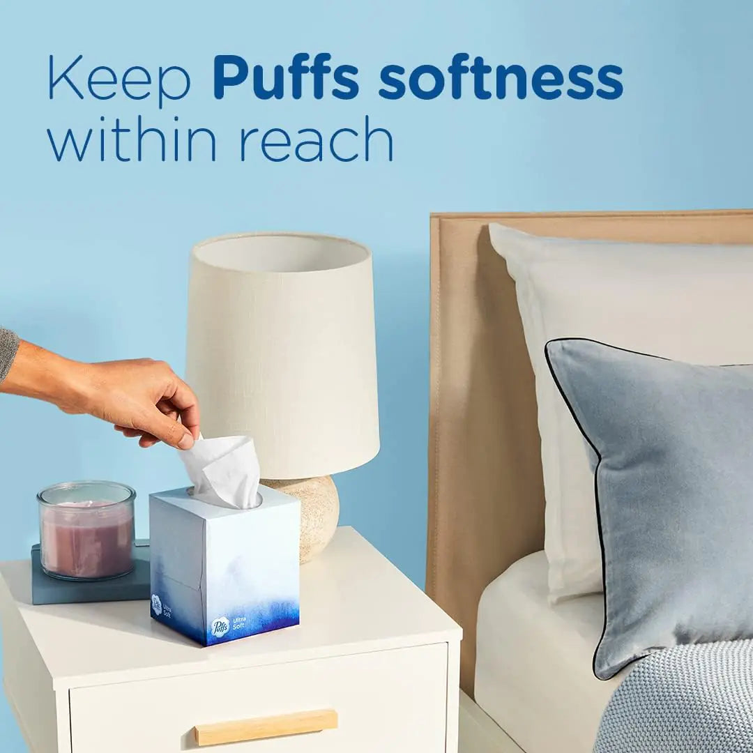 Puffs Ultra Soft Non-Lotion Facial Tissue, 8 Family Boxes, 124 Facial Tissues per Box 124 Count (Pack of 8) Anti Spier