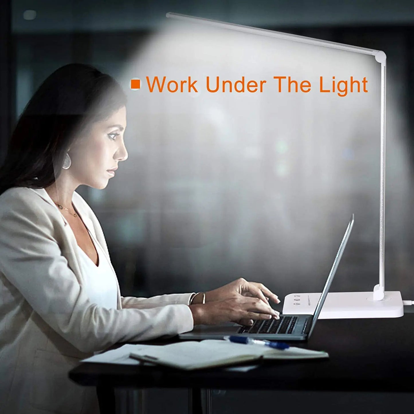 5 Lighting Mode LED Desk Lamp + Wireless Phone Charger Anti Spier