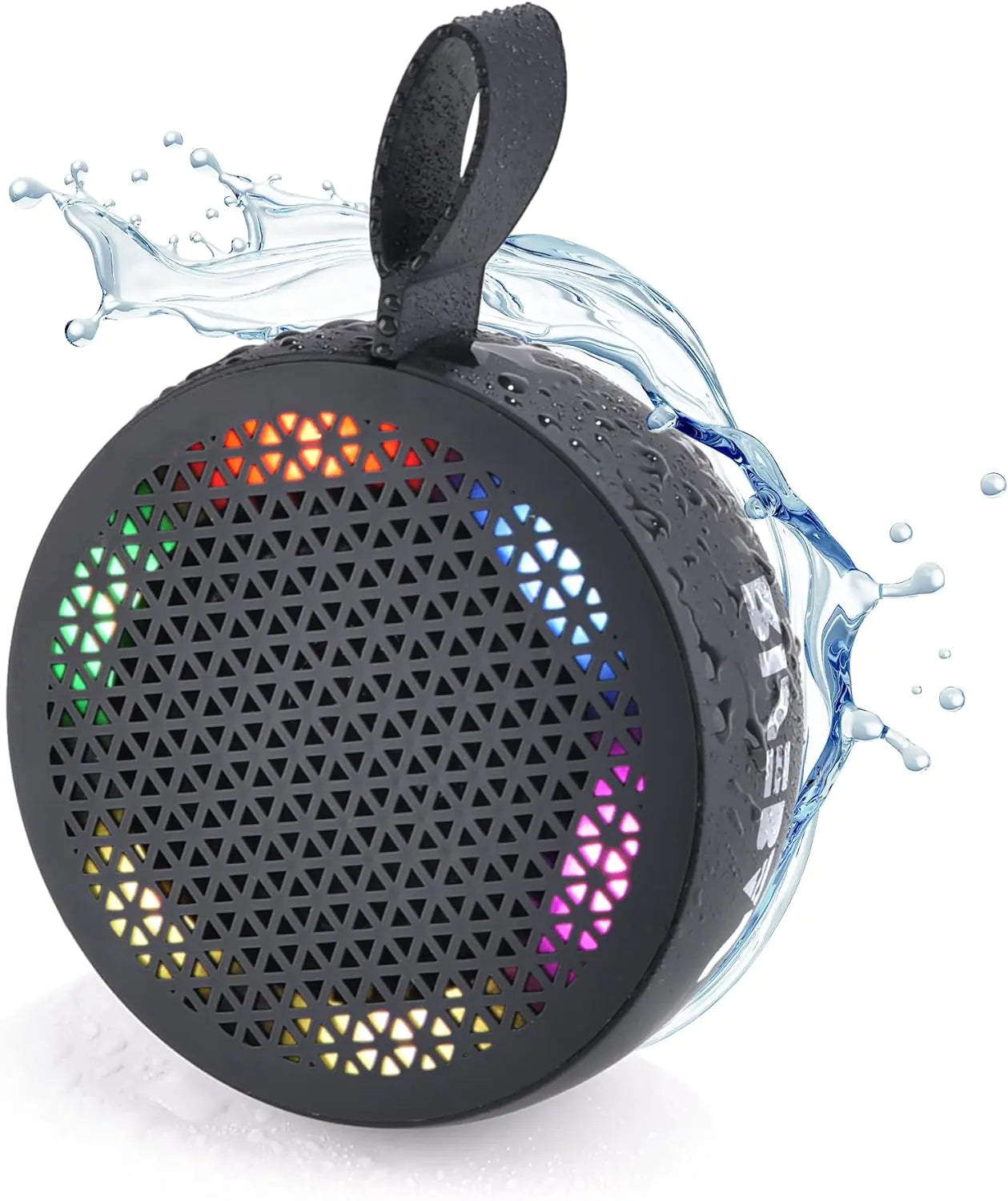 RISEBASS Water Resistant Bluetooth Shower Speaker, Handsfree Portable Speakerphone Control Buttons with LED Light, True Wireless Stereo for Bathroom, Kitchen, Hiking, Kayak, Beach, Gifts - Anti Spier