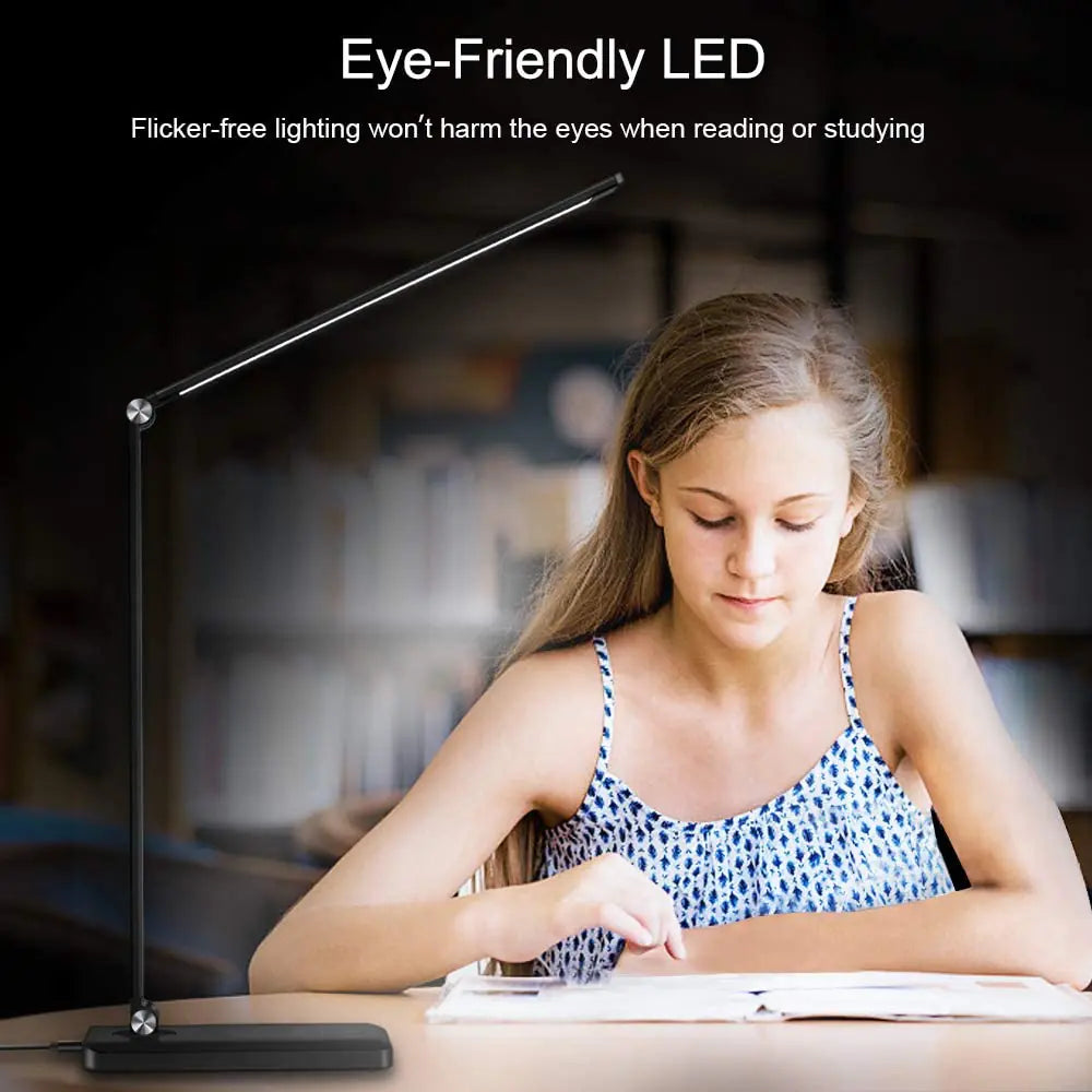 5 Lighting Mode LED Desk Lamp + Wireless Phone Charger Anti Spier