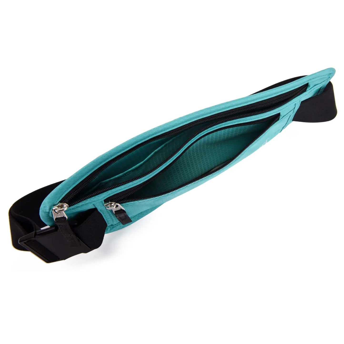 RFID Blocking Money Belt for Men Women, Slim Fanny Pack for Travel,Running,Conceal Waist Wallet for Passport Holder,Phone,Cash(Black Mint Green) Black Mint Green Rfid Blocking & Belt Wide:1.45Inch Anti Spier