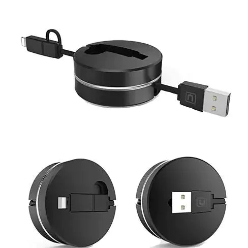 Puck N Roll Retractable Pocket Size Charging Cable For All Smart Devices Anti Spier