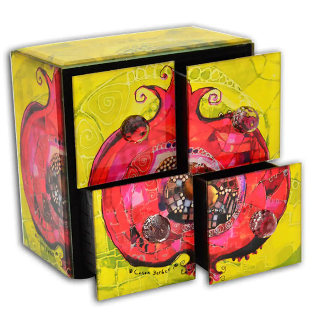 Biggdesign Glass Jewelry Box with 4 Drawers Anti Spier
