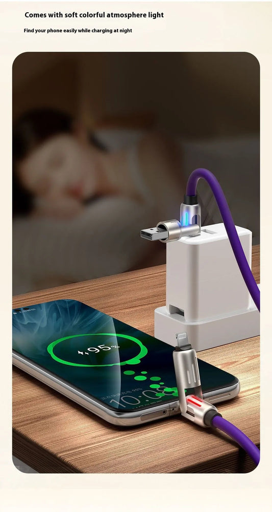 Colorful Four-In-One Fast Charge Cord Anti Spier