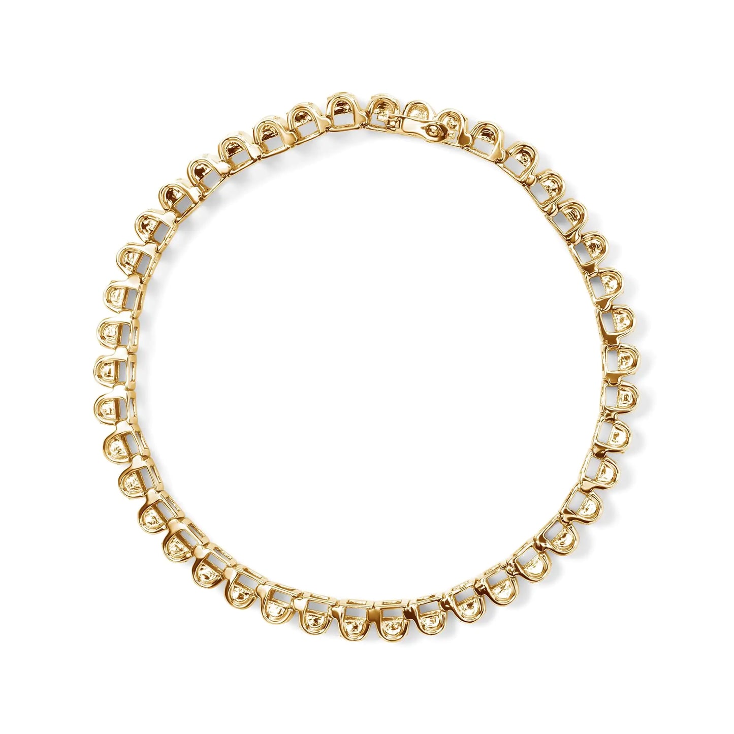 14K Gold 5.00 Cttw Square Princess Cut White Diamond Rectangular Invisible Set Link Tennis Bracelet (H-I Color, SI2-I1 Clarity) - 7.25” Inches - Anti Spier