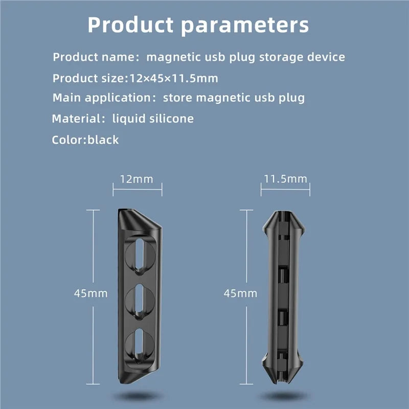 3 in 1 Magnetic Cable Plugs Case Anti Spier