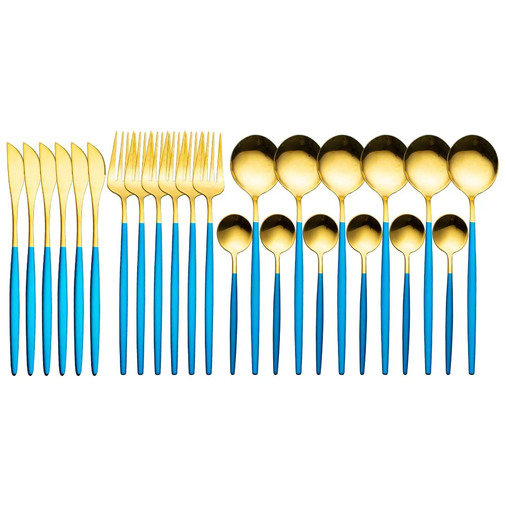 24 Pieces Luxury Cutlery Set Anti Spier