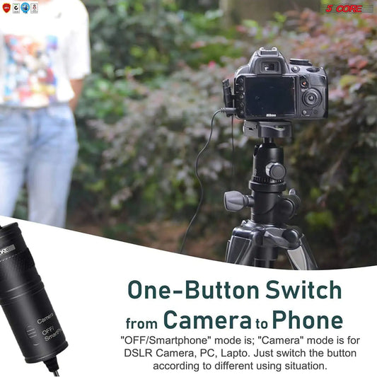 5Core Lavalier Microphone Clip On Professional Grade 3.5mm Lapel Mic Omnidirectional Lav Mic - Anti Spier