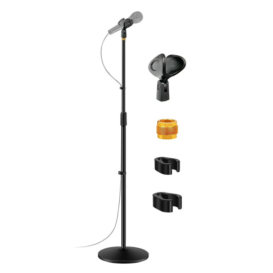 5 Core Mic Stand Round Base Height Adjustable Universal Microphone Mount Stands Anti Spier