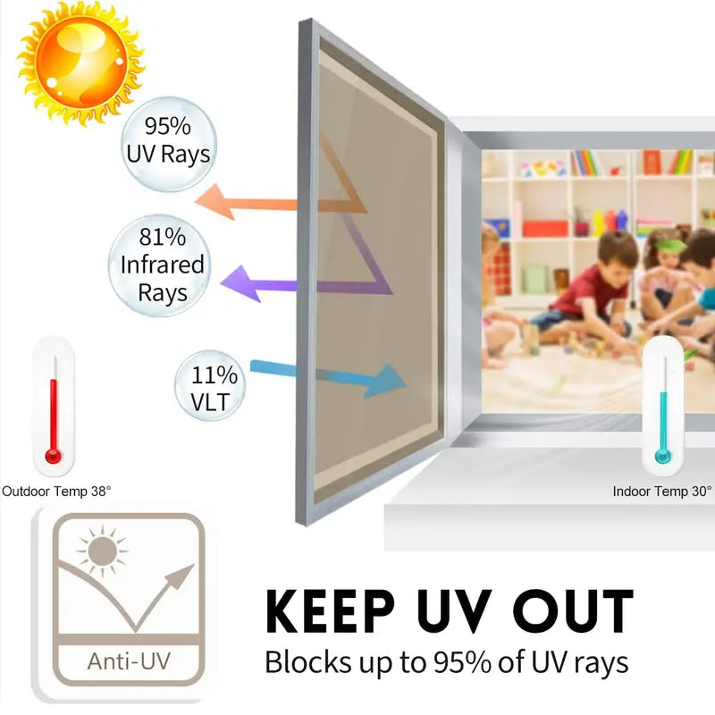 One-Way Daytime Privacy Window Film - Brown-Silvery Anti Spier