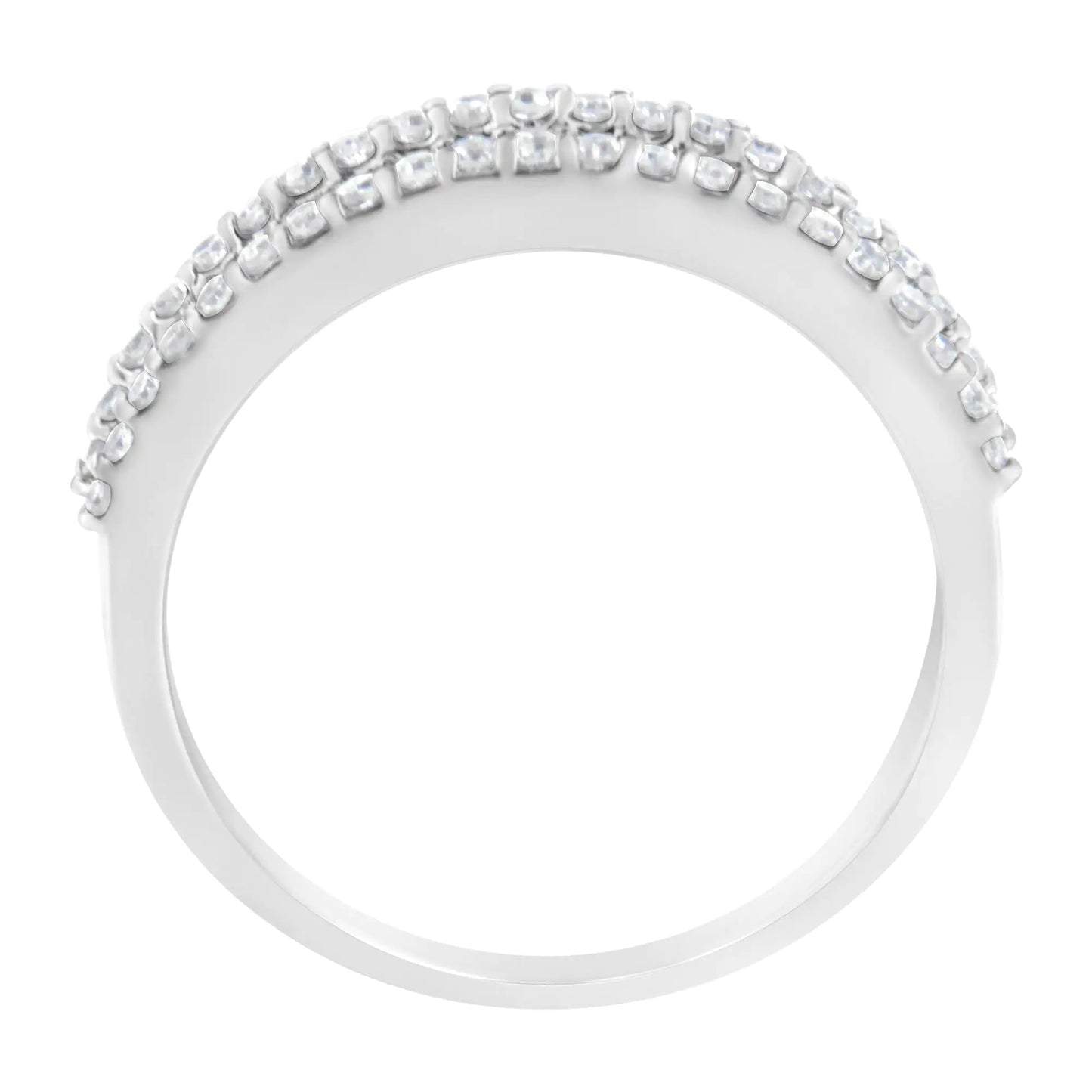 14KT White Gold 1/2 Cttw Diamond Modern Band Ring (H-I Color, SI2-I1 Clarity) - Anti Spier