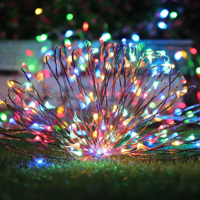 Mini Fiery 100 Lights Shine Like Firebugs With Solar Power 2/ Pak Anti Spier