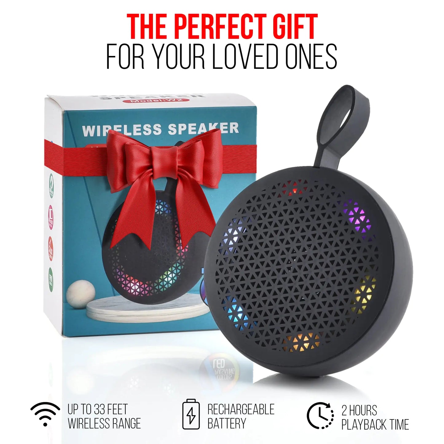 RISEBASS Water Resistant Bluetooth Shower Speaker, Handsfree Portable Speakerphone Control Buttons with LED Light, True Wireless Stereo for Bathroom, Kitchen, Hiking, Kayak, Beach, Gifts - Anti Spier