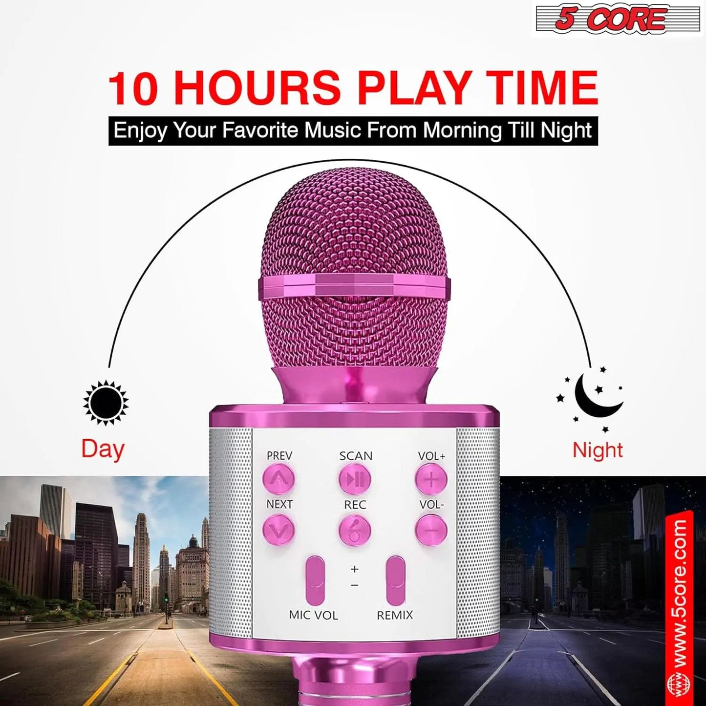 5Core Wireless Karaoke Microphone Bluetooth Mic Portable Handheld Microfonos Inalambricos Anti Spier