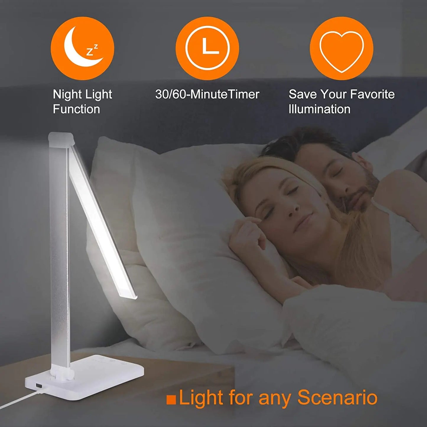 5 Lighting Mode LED Desk Lamp + Wireless Phone Charger Anti Spier