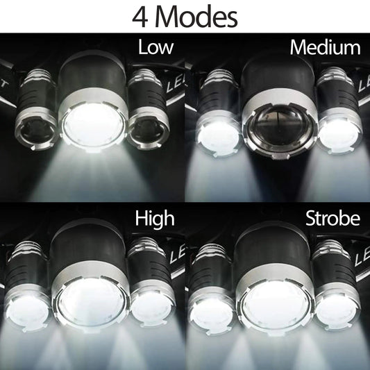 LED Headlamp Flashlight Tactical Brightest Light Camping Hunting Anti Spier