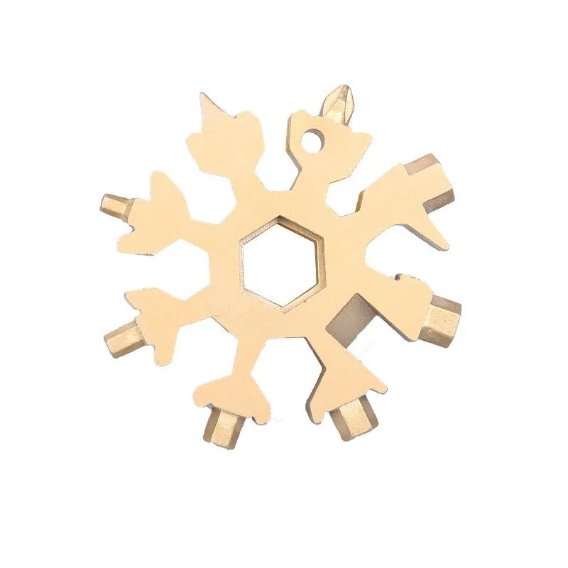 18-in-1 Snowflake Multi-Tool: Outdoor Camping Wrench, Bottle Opener, Screwdriver Anti Spier