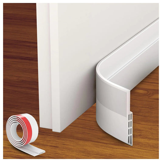 Door Draft Stopper Under Door Draft Blocker Door Sweep for Exterior & Interior Doors Door Draft Guard Door Bottom Seal Dust and Noise Stopper 39" White Anti Spier