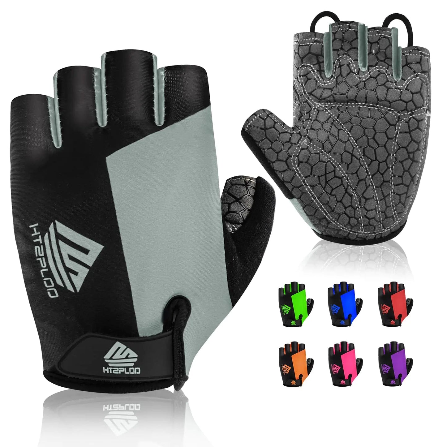 Bike Gloves Cycling Gloves Biking Gloves Bicycle Gloves for Men Women with Anti-Slip Shock-Absorbing Pad,Light Weight Half Finger Gloves for Cycling Workout Training Outdoor Black&gray X-Large Anti Spier