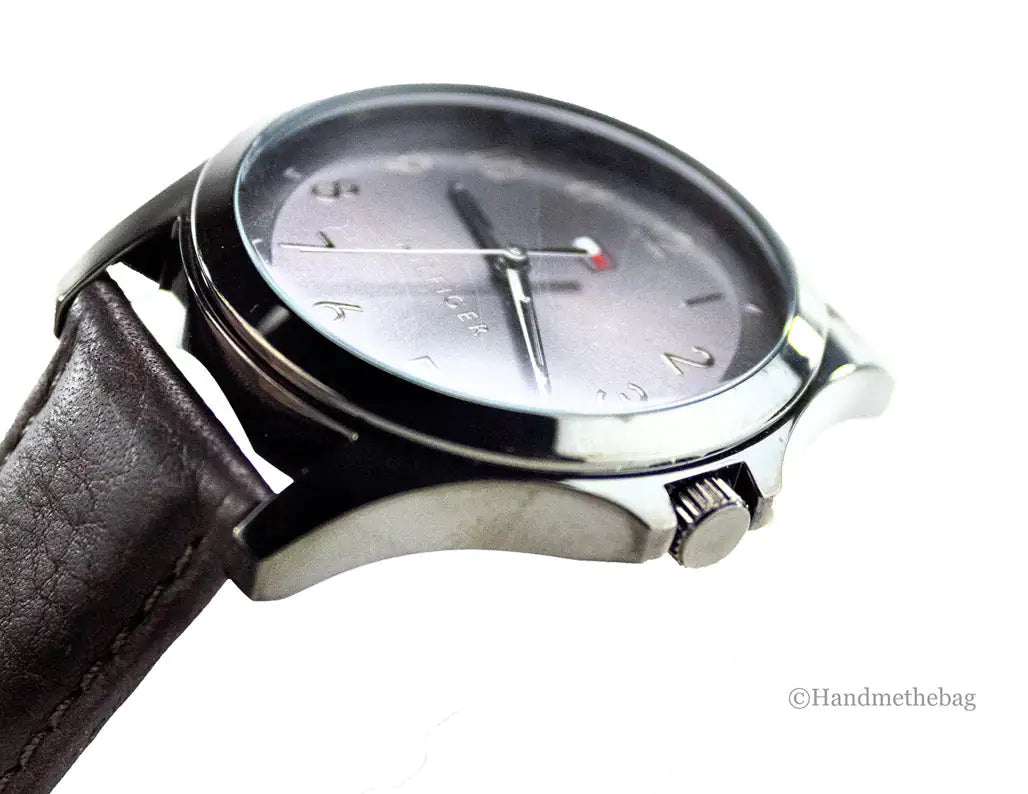 Tommy Hilfiger The Essentials Brown Strap Grey Dial Watch - Anti Spier