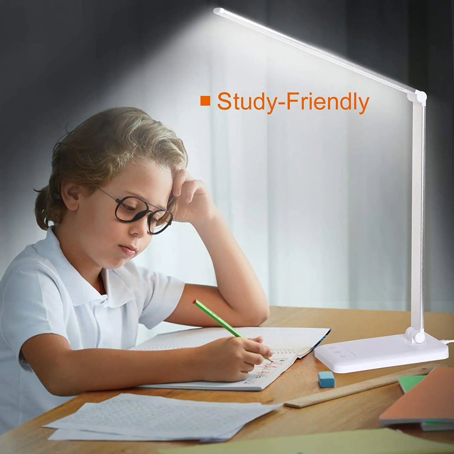 5 Lighting Mode LED Desk Lamp + Wireless Phone Charger Anti Spier