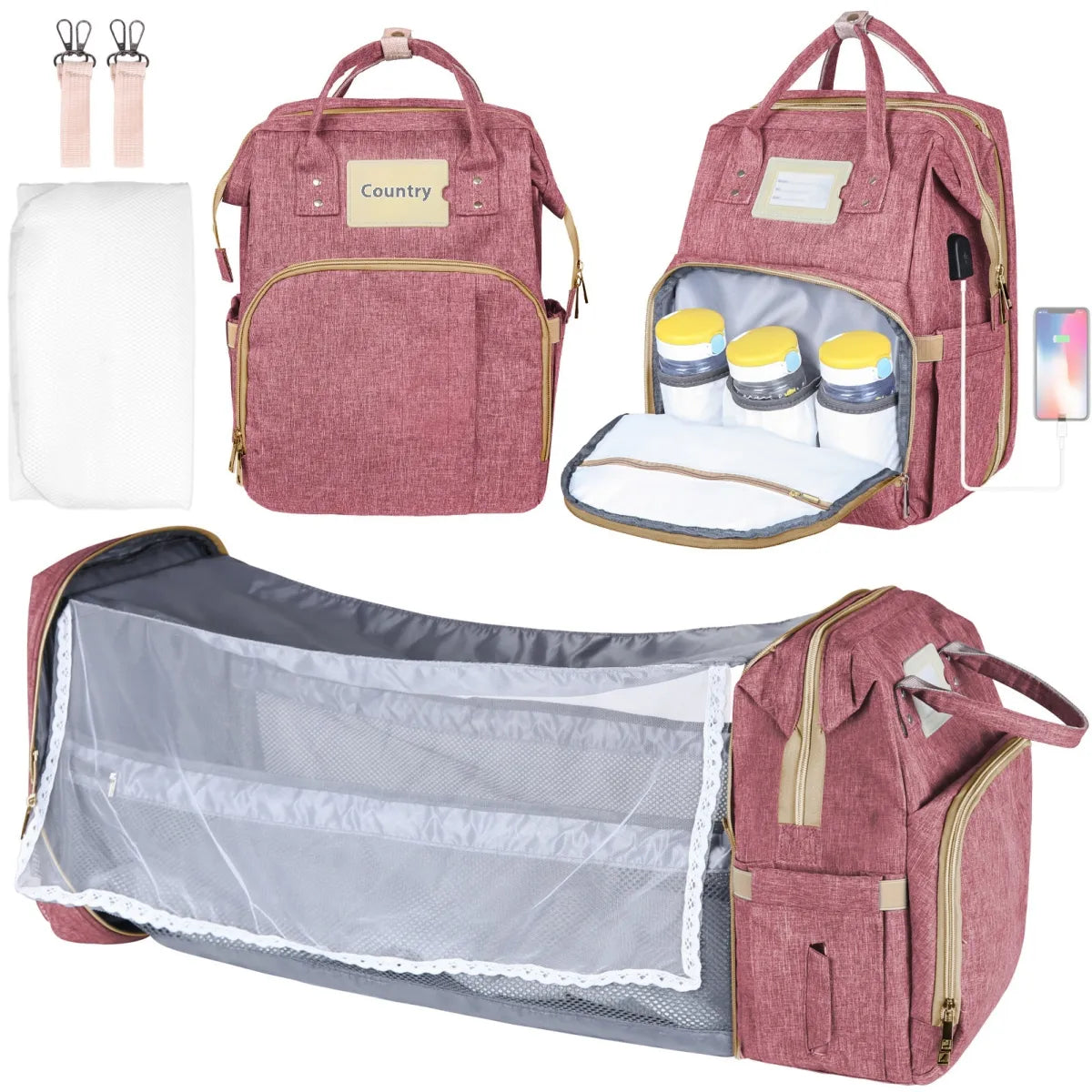 Large Multifunctional Mummy Backpack Anti Spier