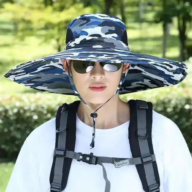 Men's Large Brim Outdoor Sun Hat Anti Spier