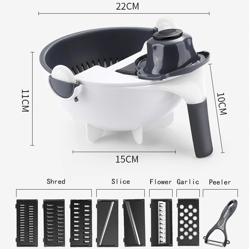 Magic Multifunctional Rotate Vegetable Cutter Anti Spier