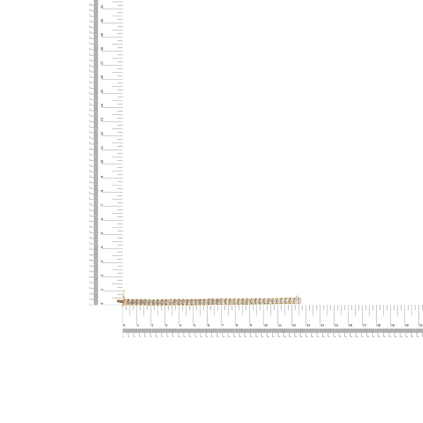 14K Gold 5.00 Cttw Square Princess Cut White Diamond Rectangular Invisible Set Link Tennis Bracelet (H-I Color, SI2-I1 Clarity) - 7.25β Inches - Anti Spier