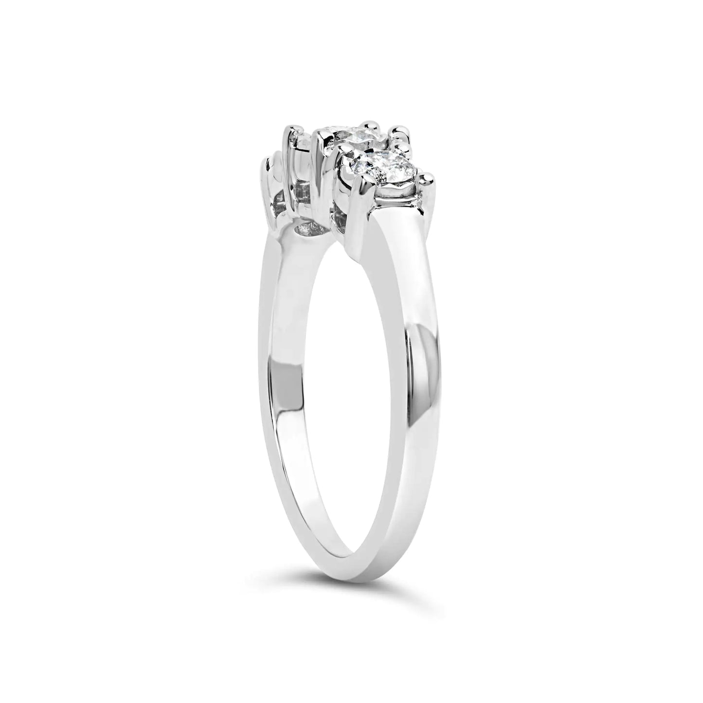 14K White Gold 1/2 Cttw Miracle Set Round Lab Grown Diamond Three Stone Illusion Plate Ring (F-G Color, VS1-VS2 Clarity) - Anti Spier