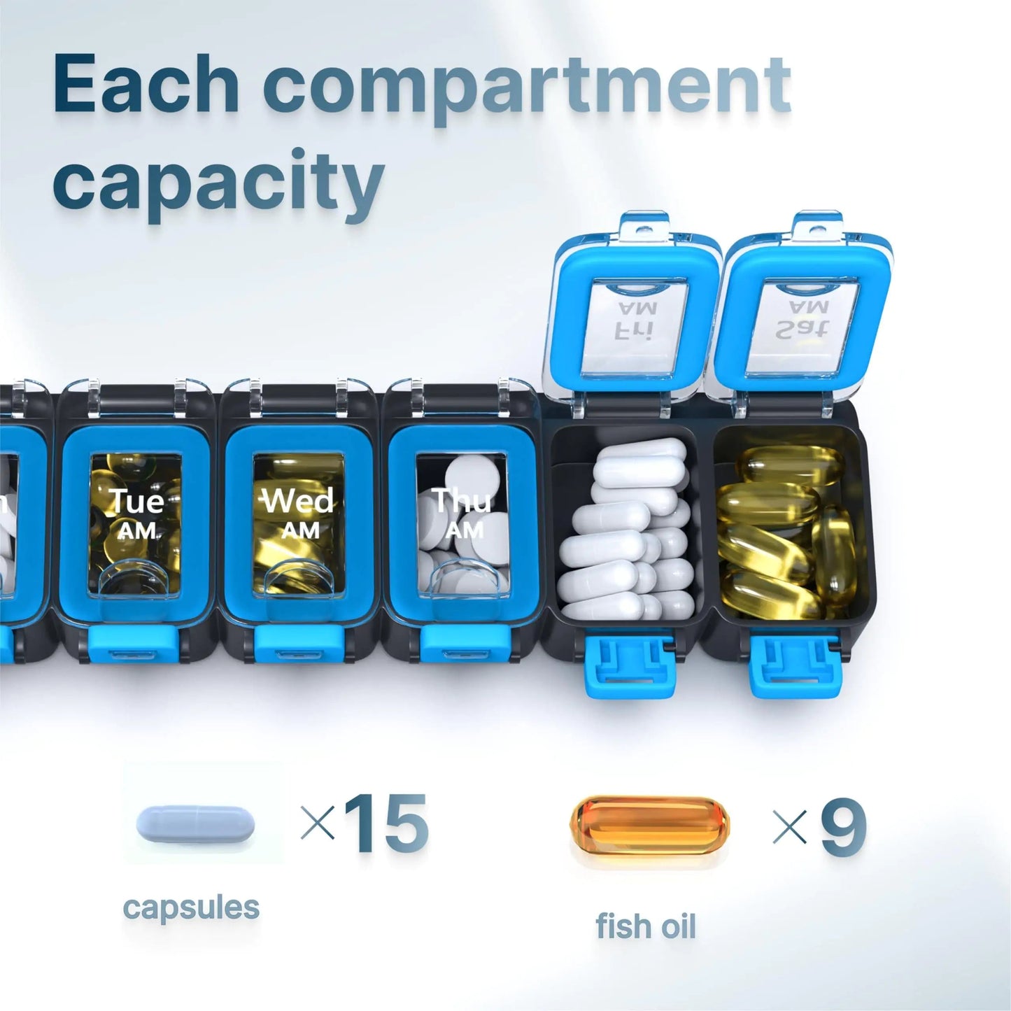Weekly Pill Organizer 2 Times A Day Am Pm Pill Case Pill Box Yellowblue Plastic Anti Spier