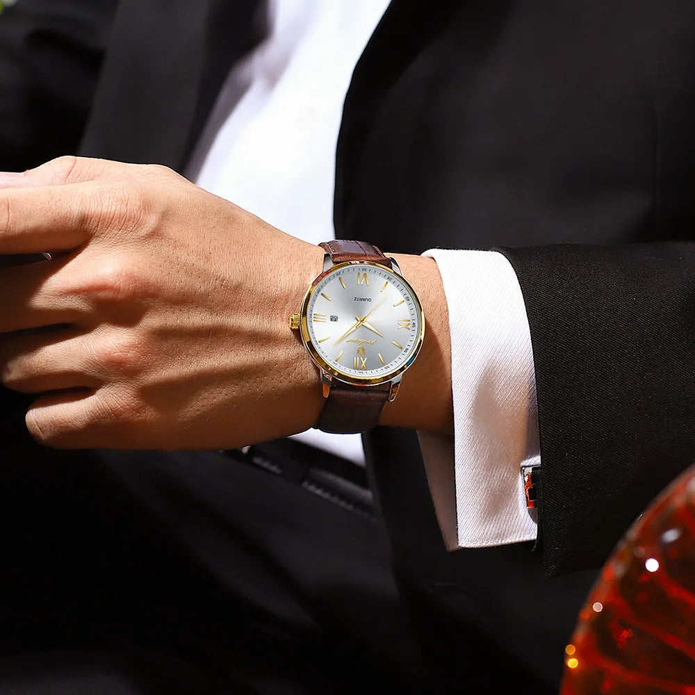 Leather Men Quartz Luxury Watches Anti Spier