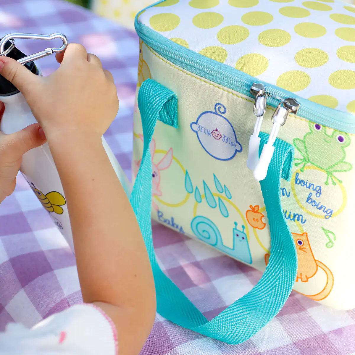 Milk&Moo Insulated Lunch Box For Kids, Yellow Anti Spier