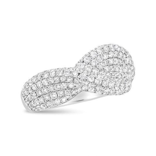18K White Gold Cluster 2 1/4 Cttw Diamond Fashion Ring (F-G Color, VS1-VS2 Clarity) - Anti Spier