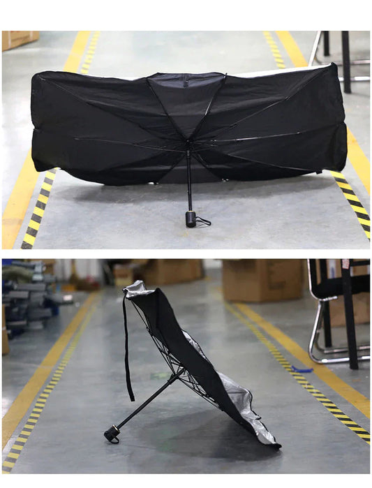 57" Car Windshield Sun Shade Foldable Umbrella Front Window Cover Visor Umbrella Anti Spier