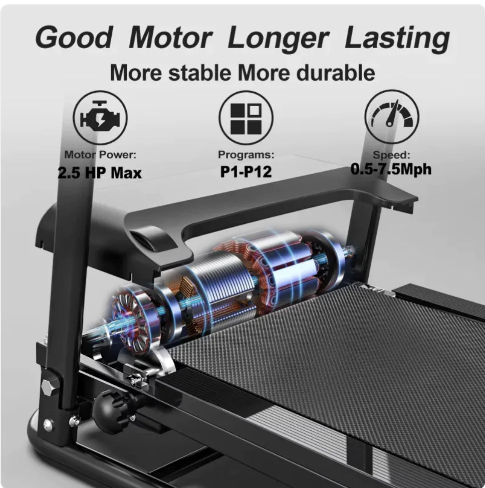 Folding Treadmill with Pulse Sensor Anti Spier