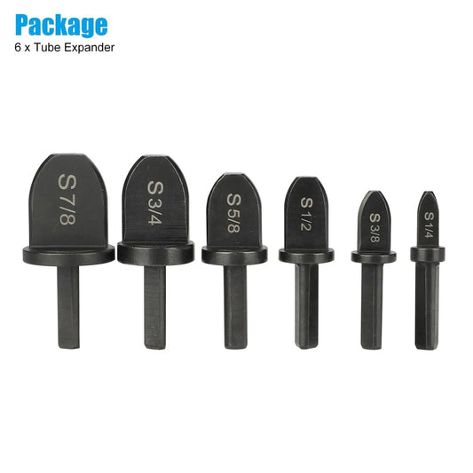 6x Swaging Tool Drill Bit Set Air Conditioner Copper Pipe Flaring Tube Expander Anti Spier