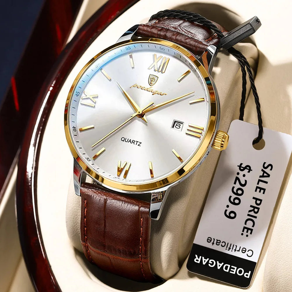 Leather Men Quartz Luxury Watches Anti Spier