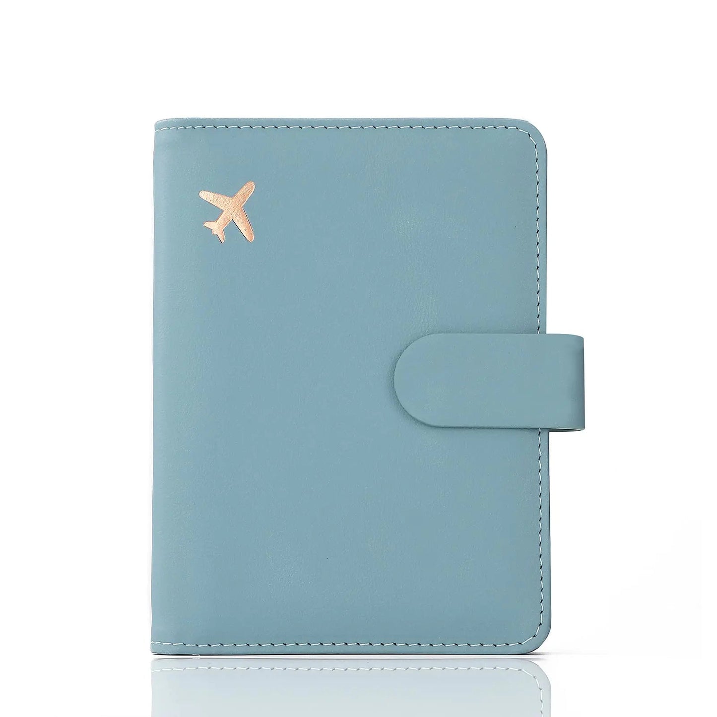 Melsbrinna Premium Leather Passport Holder Covers Case, Waterproof Rfid Blocking Travel Wallet Passport Holder with Pen Holder, Cute Passport Book for Women/Men Greyish green Anti Spier