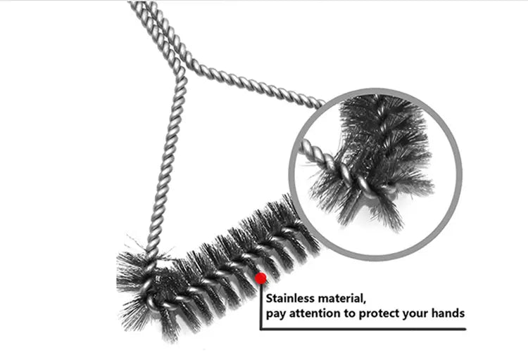 Stainless Steel BBQ Grill Cleaning Brush - 1pc Tool Anti Spier