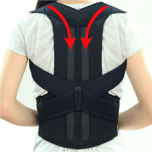 Adjustable Posture Corrector Low Back Support Shoulder Brace Belt For Men Women - Anti Spier